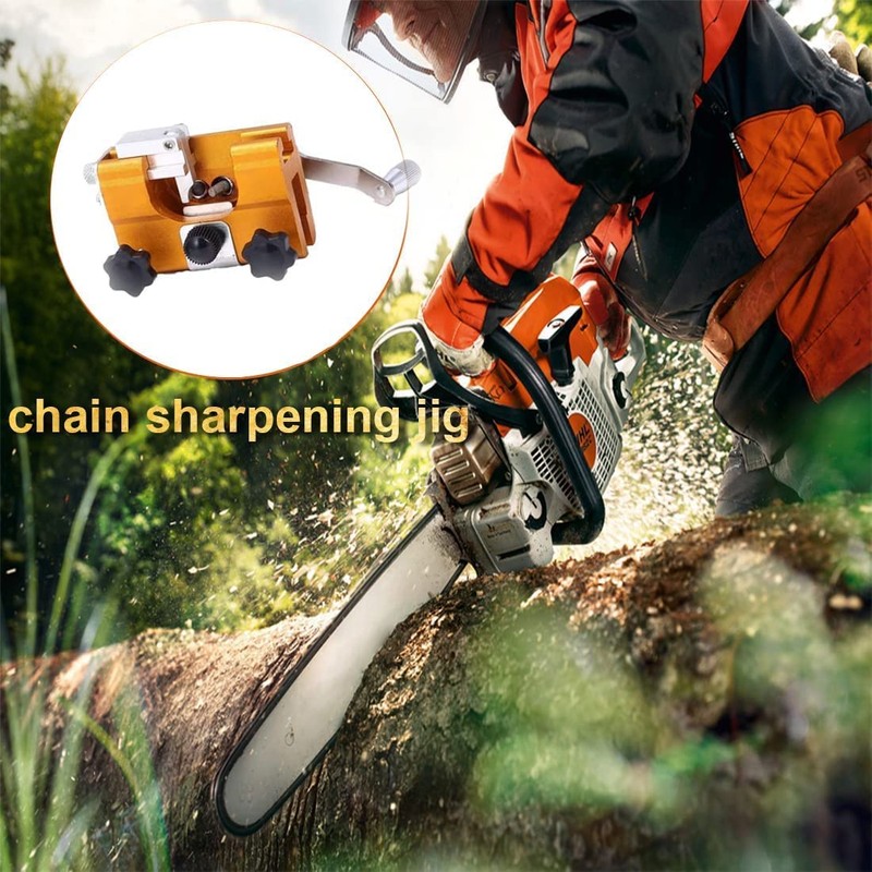 Chainsaw Sharpener, with 3PCS Carbide Cutter Portable Chain Saw Sharpener,