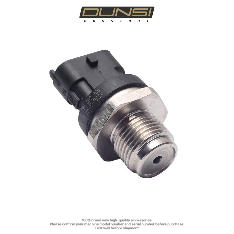 DUNSIHUI 0281002706 Fuel Rail Pressure Sensor 0281006425 Compatible with 2003-2007