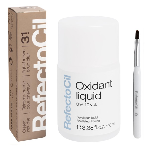 RefectoCil Light Brown (#3.1) Hair Tinting Kit Includes Eyebrow Tint