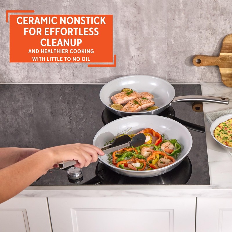 IMUSA 8” & 10” Stainless Steel Frying Pan Set with