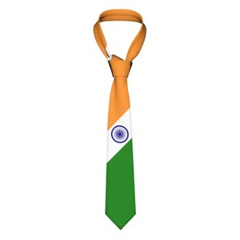 DABOYOZHZH India Flag Emblem Striped Necktie Men'S Neck Ties Mens Party Business Neckties Soft Skil Tie