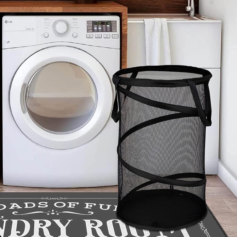 BATTOO Collapsible Laundry Basket Foldable Mesh Pop Up Hamper with