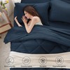 Anluoer Queen Comforter Set，Navy Blue Bed in a Bag 7