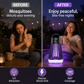 USB Rechargeable Mosquito Lamp for Indoor & Outdoor Use – Portable 2-in-1 Bug Zapper Lantern