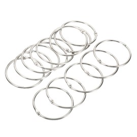 PATIKIL 2.2" Dia Binder Rings, 20 Pack Detachable Metal Book Loose Leaf Rings for Index Cards Scrapbooks Word Cards, Silver Tone