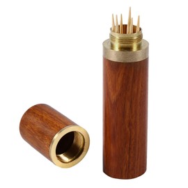 Toothpick Case, Toothpick Holder, Storage, Portable, Toothpick Case, Tabno, Toothpick Box, Wooden Trinket Box (Brown)