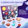 Wooden Solar System Puzzle for Kids, Montessori Toys Movable Planets