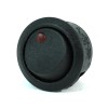 SCI R13-112 Black Round Rocker Switch Red LED 3P SPST
