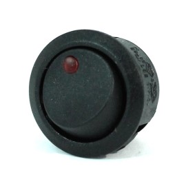 SCI R13-112 Black Round Rocker Switch Red LED 3P SPST On-Off 12VDC