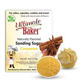 Ultimate Baker Flavored Sanding Sugar (1x4oz) - Burst of Flavor & Color for Cakes, Cookies & More, All-Natural, Perfect for Baking & Decorating or as a Flavored Coffee Sugar (Cinnamon)