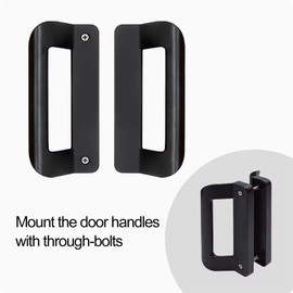 KVTTOZA Sliding Door Handle Set (No Lock, Non-Keyed), Fits 5-5/8 Inch Screw Hole Spacing 2 Replacement White Diecast Sliding Patio Glass Door Handles Pulls - Black