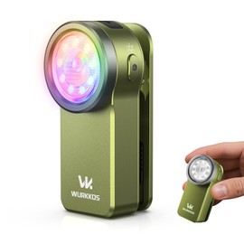 Wurkkos HD03 Rechargeable Flashlights EDC Clip-on Light, Bright 680 Lumens Pocket Flashlight, Combines Spotlight/Floodlight/RGB Light, Magnetic, IPX6 Waterproof for Cycling, Repairing (Olive Green)