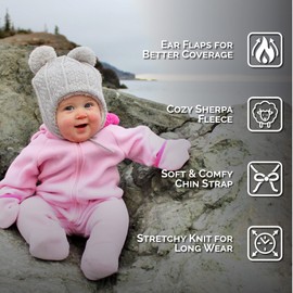 Jan & Jul Baby Boy Winter Earflap Beanie Hat (S: 3-9 Months, Houndstooth)