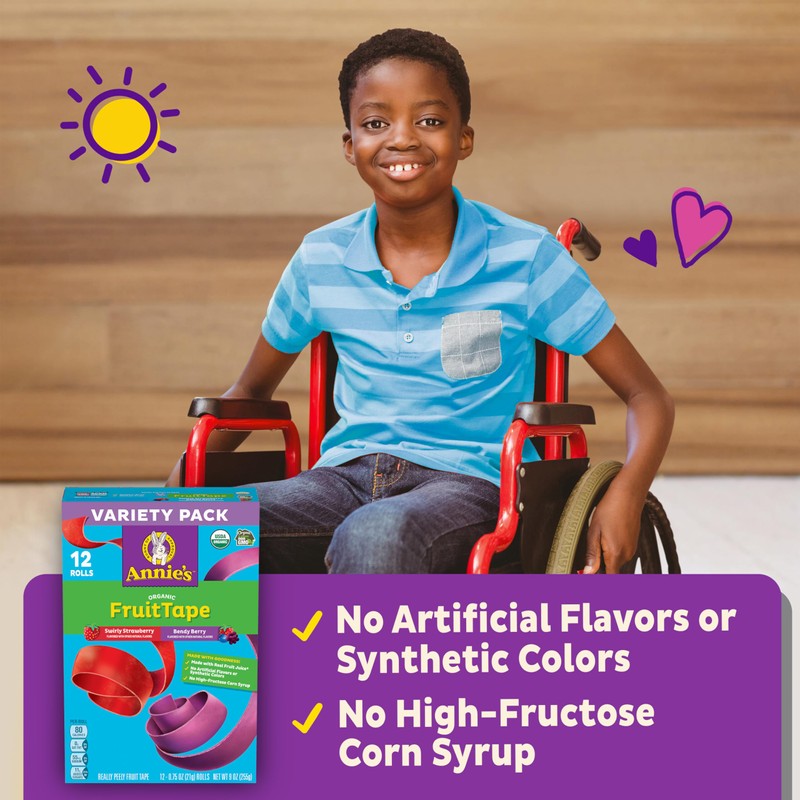 Annie's Organic Fruit Tape, Swirly Strawberry and Bendy Berry, Gluten