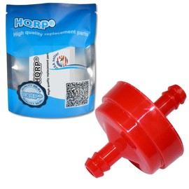 HQRP 2 Pack Fuel Filter Replacement for Briggs & Stratton 394358 394358B 394358S 5849603-01 4112 5098H 5098 for John Deere AM107314 LG298090S LG298090 PT4265, 1/4" Fuel Filter for Small Engine, Red