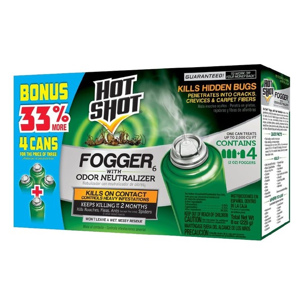 Hot Shot Indoor Fogger With Odor Neutralizer, 4/2-Ounce, 6-Pack, Multicolor, 24 - count