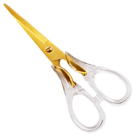 Acrylic Scissors, Stylish Gold Scissors Cute Stainless Steel Scissors with Clear Acrylic Handle, 6.3 Inches Office Desktop Stationery Tool for Sewing Paper Cutting DIY