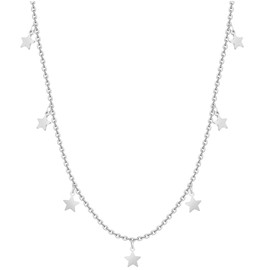 MARLION JEWELS Necklace for women is made of delicate stars. Necklace made of gold-plated/silver-plated surgical steel. Ideal as a gift. Jewellery for women, Gold - silver