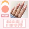 White Flower False Nails Set, 24Pcs Elegant French Square Stick