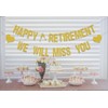We Will Miss You Happy Retirement Banner, Retirement Party Decorations,
