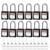 BOZZYS Lockout Tagout Locks 12-Pack｜ Black Loto Locks Keyed Alike