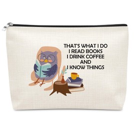Sazuwu Funny coffee makeup bag Coffee Lover Gifts Funny Reading Gifts for Office Employee Boss Lady Coworkers cosmetic bag Christmas birthday gift for her female travel pouch