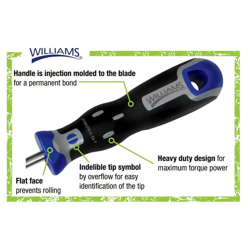 Williams JHWSPR-T-8-3 Supertorque Torx Screwdrivers T8 Tip, 3-Inch Blade Length,