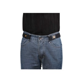 No Buckle Invisible Elastic Belt for Men/Women Black, Fits waist 36-50in