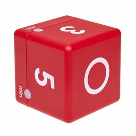 TFA Dostmann Digitaler Cube Timer, Zeitwürfel, Zeitmanagement, L 60 x B 60 x H 60 mm, rot