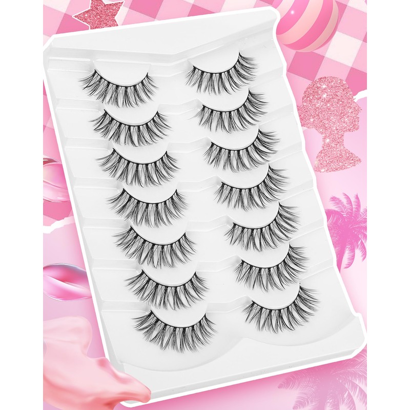 Fake Lashes Wispy Eyelashes Natural Look Fluffy Mink Lashes Fairy