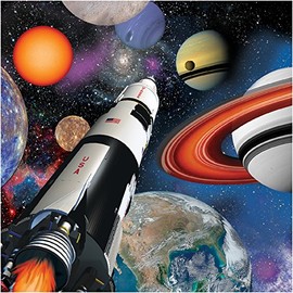 Creative Converting 16 Count 3 Ply Space Blast Lunch Napkins, Multicolor