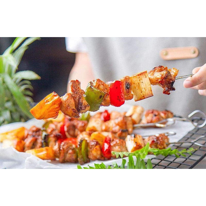 30 Pieces Stainless Steel Roulade Needles, 20 cm Barbecue Skewers,