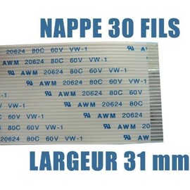 Kalea Informatique Tablecloth Flexible Flat/30 tags – Length 100 mm Width 31 mm/for Use Electronique and/or it (Male) – Type AWM – FPC ZIF Wire to Board Ribbon Flex Cable