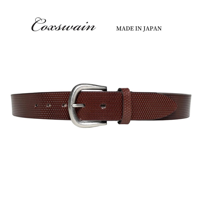 COXSWAIN CW20206-39 Men's Genuine Leather Belt, Brown, Single Piece Leather,