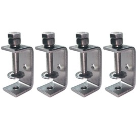 Ponezg Set of 4 C Clamp 20-50 mm Adjustable Jaw Openings Screw Clamps Small Stainless Steel C Clamps Screw Clamps Metal Small Clamps Clamping Screws Clamp Mount M8 M10 Screw Clamp C Clamp Set