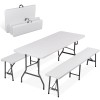 SEGAWE Folding Table Set w/2 Benches 6FT Camping Picnic Table