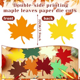 Moinchore 720 Pcs Maple Leaf Cutouts Paper 3.9 Inch Autumn Color Fall Cutouts for Bulletin Board Leaves Die Cuts Paper for Thanksgiving DIY Craft Projects Class Decor Classroom