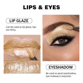 Hppsctink 2pcs Flüssiger Lippenstift, 2.4g Silber Weiß Lippenstift und 2.4g Golden Lippenstifte, Antihaft-Lipgloss, Langanhaltende Farbe,Lipsticks