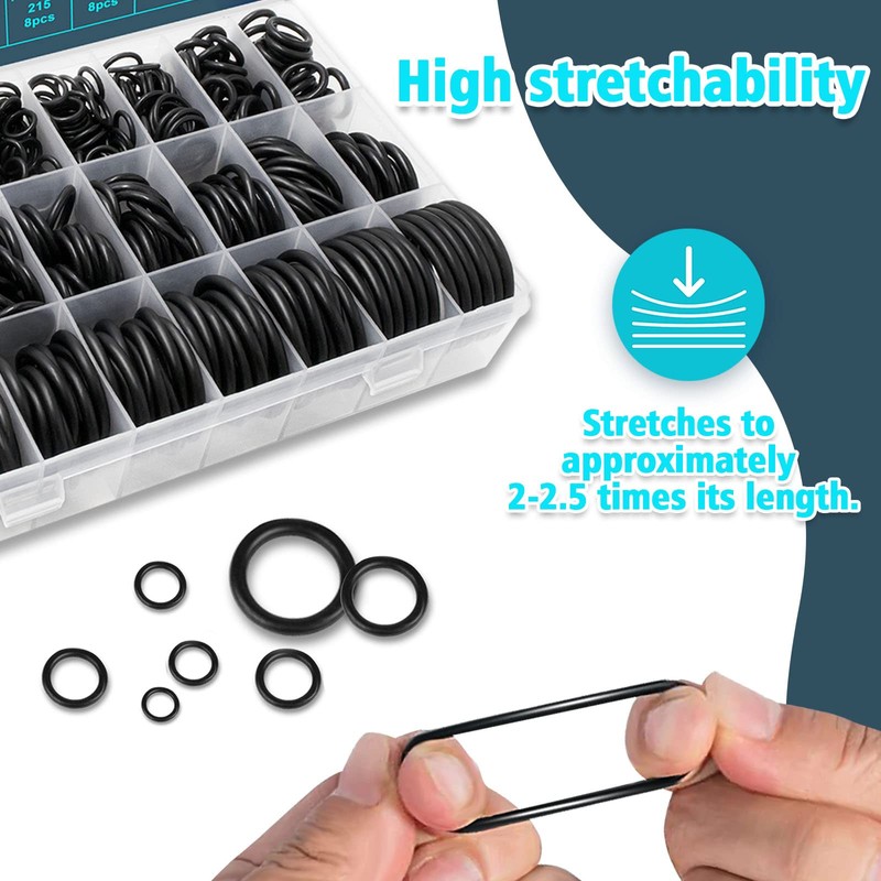 KEZE 788 Pcs SAE Rubber O Ring Assortment Kit Buna-N