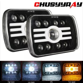 CHUSYYRAY for Toyota Pickup 1982-1995 Hardbody Truck Pair 5x7" 7x6inch Led Headlights H4
