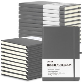 LYDTICK 20 Pack Journals for Writing College Ruled Notebooks Journal in Bulk, Hardcover Notebooks (200Pages) for Note Talking, Lined Bullet Journals for Home School Office, 5.7"x8.4", Grey