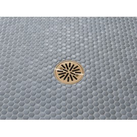 Delta Faucet 4 Inch Tile-In Round Shower Floor Drain Gold, Shower Drain Kit, Round Shower Drain, Chrome Shower Drain, Shower Floor Drain, Champagne Gold DT061411-CZ