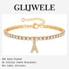 GLIJWELE Gold Bracelets for Women, 14K Gold Plated Bracelets for