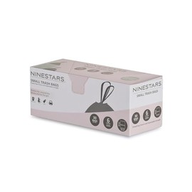 NINESTARS NSTB-6-30 Extra Strong White Trash Bag w/Drawstring Closure, 6 Gal. / 20 L., 30 count