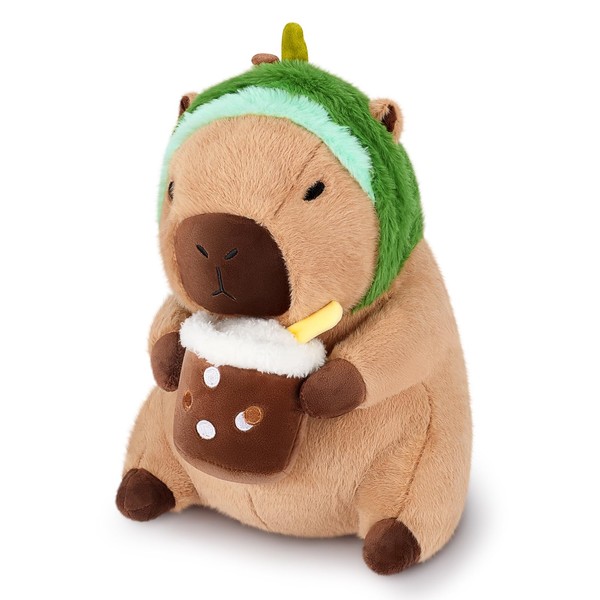 Capybara Plush Toy Capybara Toy Stuffed Capybara with Avocado Hat,