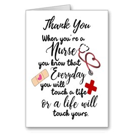 Thankyou Thank You Nurse Card Nurses Touch a life (envelope included)