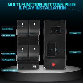 PUENGSI Driver Side Master Power Window Switch for GMC Acadia 2007-2016 Replace# 20945224 901990 Master Window Control Switch with RED Light