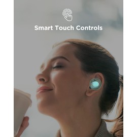 HTC Audifonos Inalambricos Bluetooth 5.3 Audífonos Inalámbricos Auriculares Wireless Earbuds con micrófono Incorporado Control Táctil con Graves Profundos para Llamadas, Oficina, Deporte (Blanco)