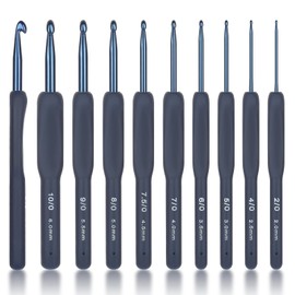 Coopay Ergonomic Crochet Hook Set, Soft Grip Crochet Hooks Set, Crochet Hooks Sets for Beginners, Crochet Hook for Chunky Wool, 2.0mm, 2.5mm, 3.0mm, 3.5mm, 4.0mm, 4.5mm, 5.0mm, 5.5mm, 6.0mm UK Size