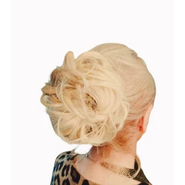 Messy Bun Clip for Women Girls Hair, Tousled Up Do Hair Piece Buns, Synthetic Clip In Hair Pieces, Ponytail Claw Clip Fake Messy Bun Scrunchie, Blonde, Brown (Lightest Warm Blonde)
